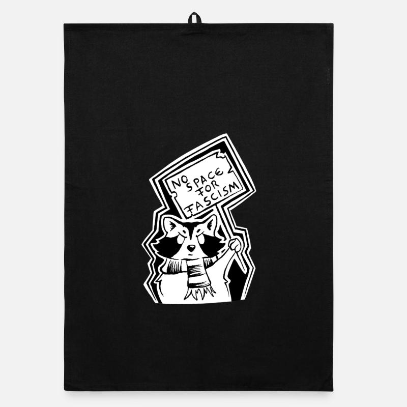 Trashpanda contre le fascisme - Torchon bio - noir