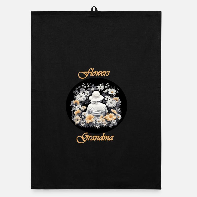 Fleurs de grand-mère colorées Torchon bio