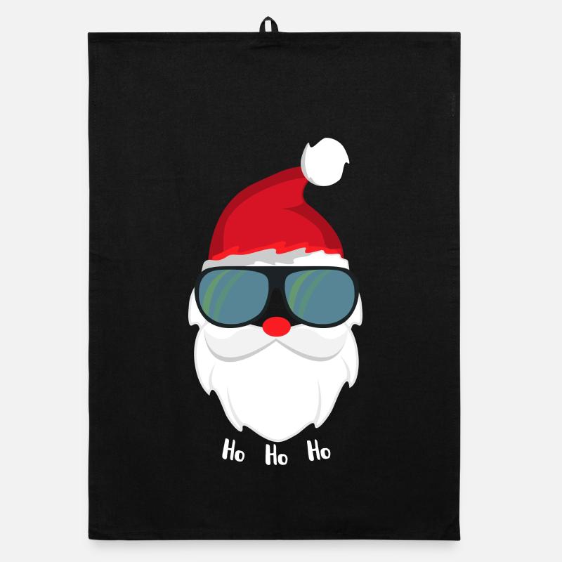 Père Noël cool avec lunettes de soleil Torchon bio