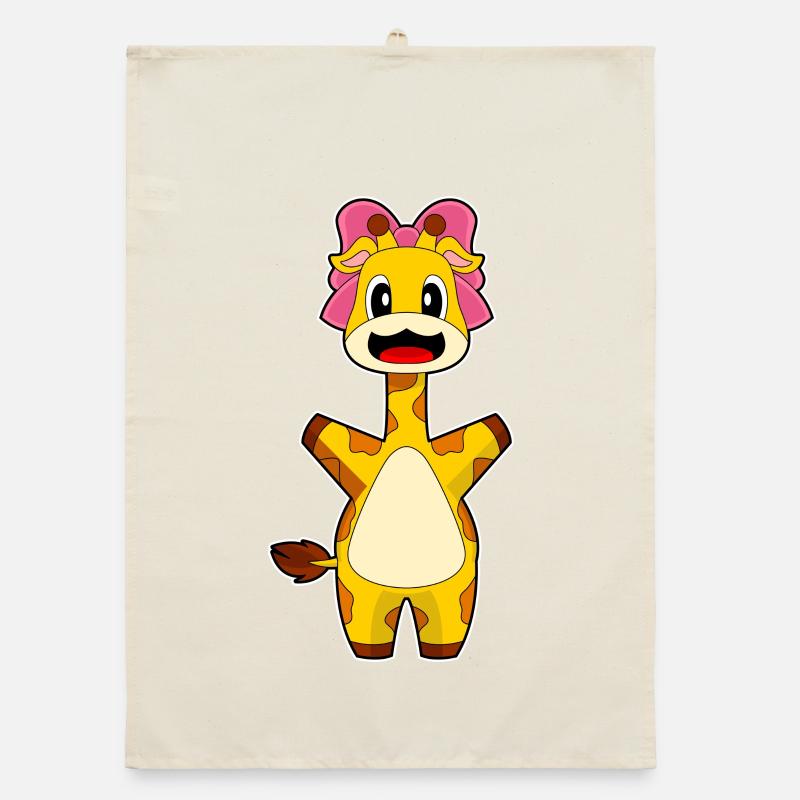 Giraffe Hair Bow Organic dish towel