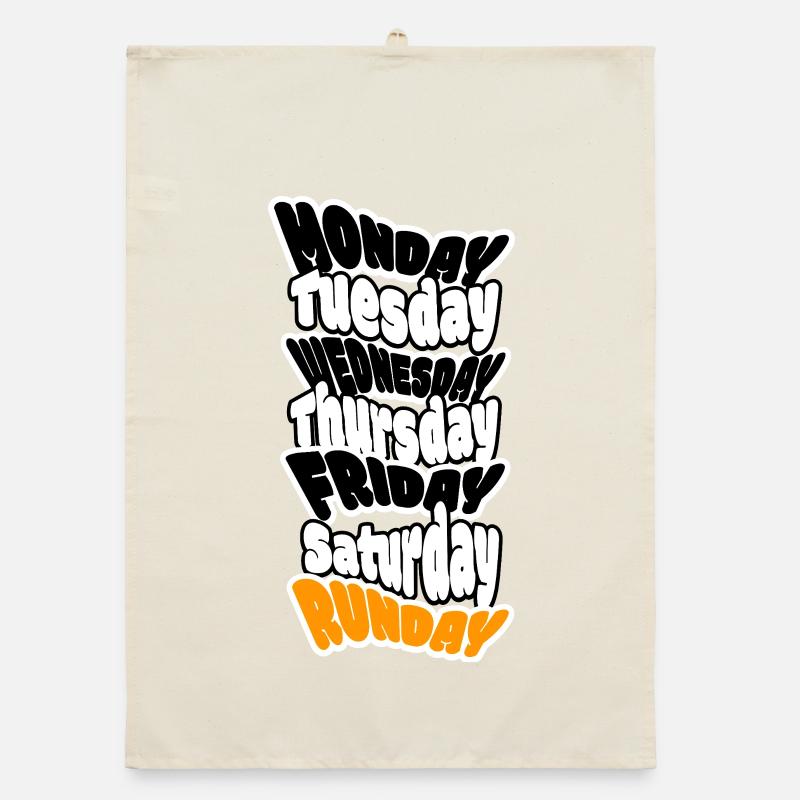 SUNDAY IS RUNDAY. Longrun oder ausschlafen? Organic Geschirrtuch