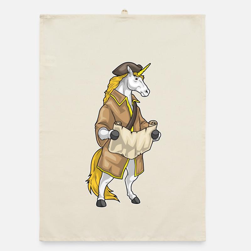 Unicorn Pirate Treasure Map Organic dish towel