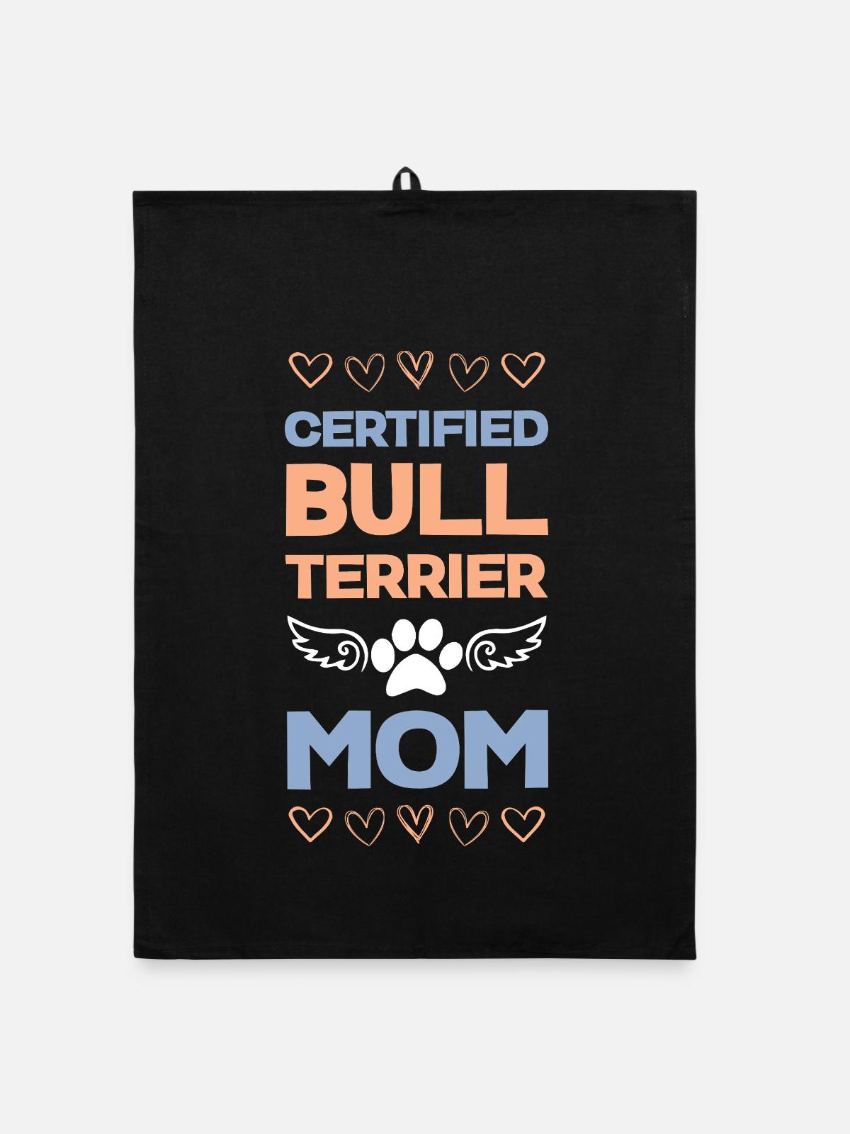 Maman Bull Terrier certifiée - Torchon bio - noir - Devant