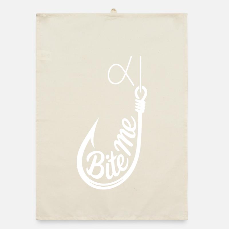 Bite Me Hook Graphic Tee Organic dish towel