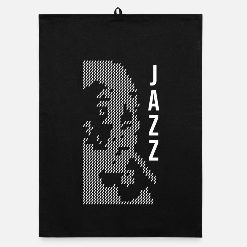 Jazz Halftone Portrait Organic dish towel