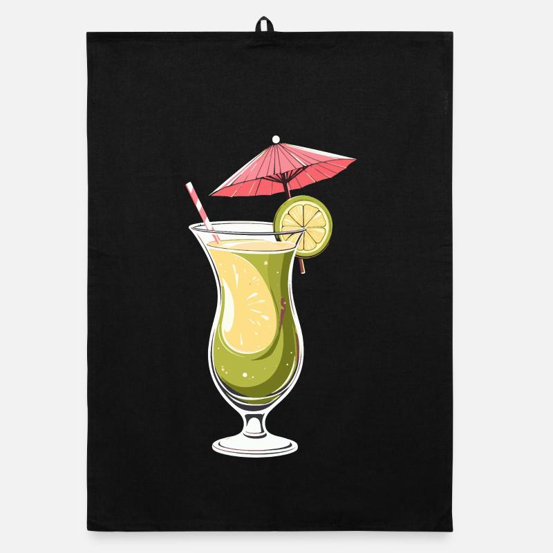 Tropical Lime Cocktail Organic dish towel