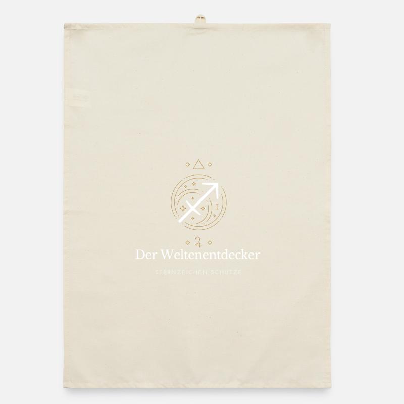 Der Weltenentdecker - Sternzeichen Schütze Organic Geschirrtuch