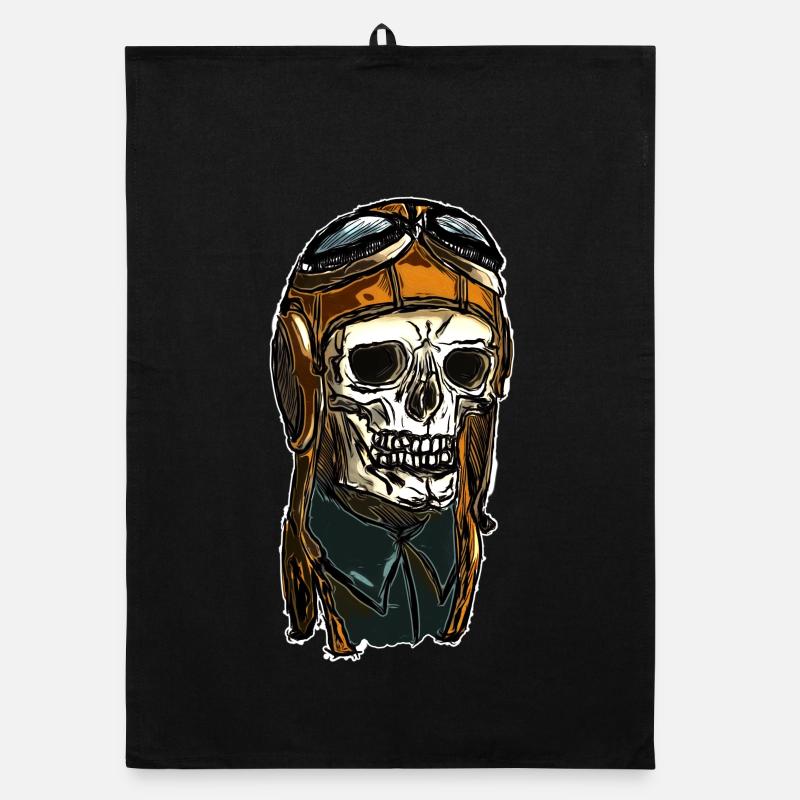 Skull avec casque Torchon bio