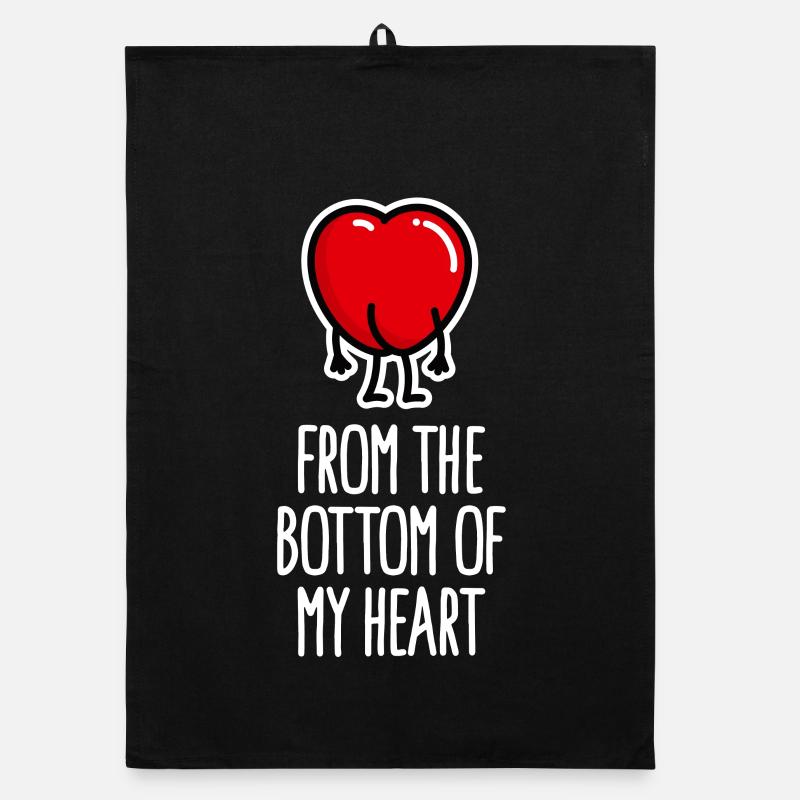 Drôle de Saint-Valentin Ass Heart dessin animé Torchon bio