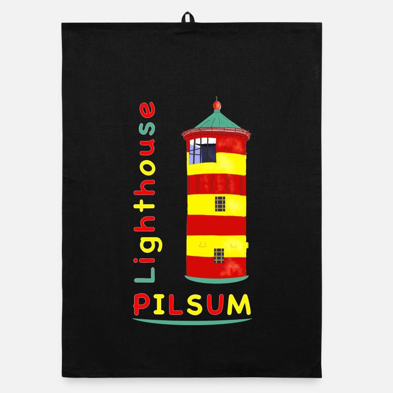 Phare de Pilsum, point de repère, dessin. Torchon bio