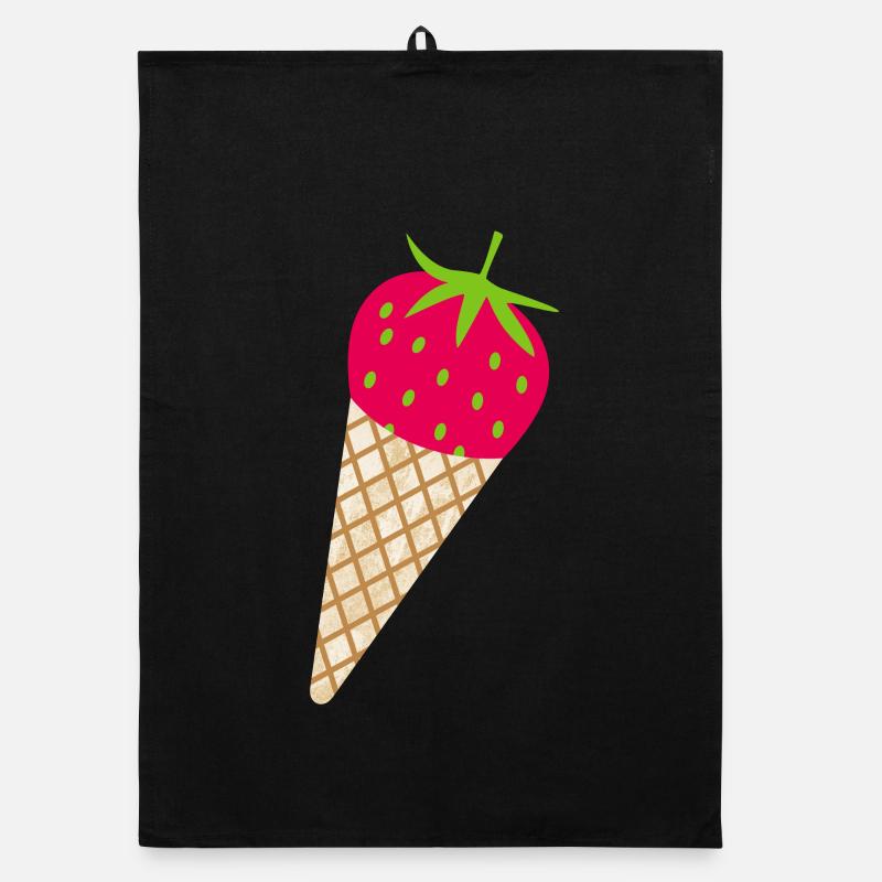 Erdbeere Eis Erdbeerzeit süß lecker Obst Früchte Organic Geschirrtuch