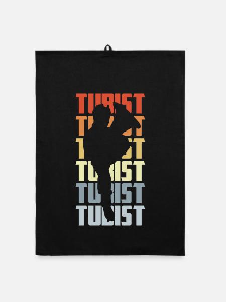 Tuba Players - Organic dish towel - black - Front