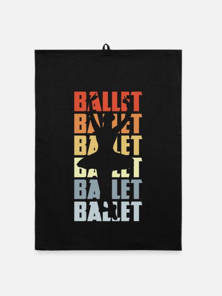 Vintage Ballet - Torchon bio - noir - Devant