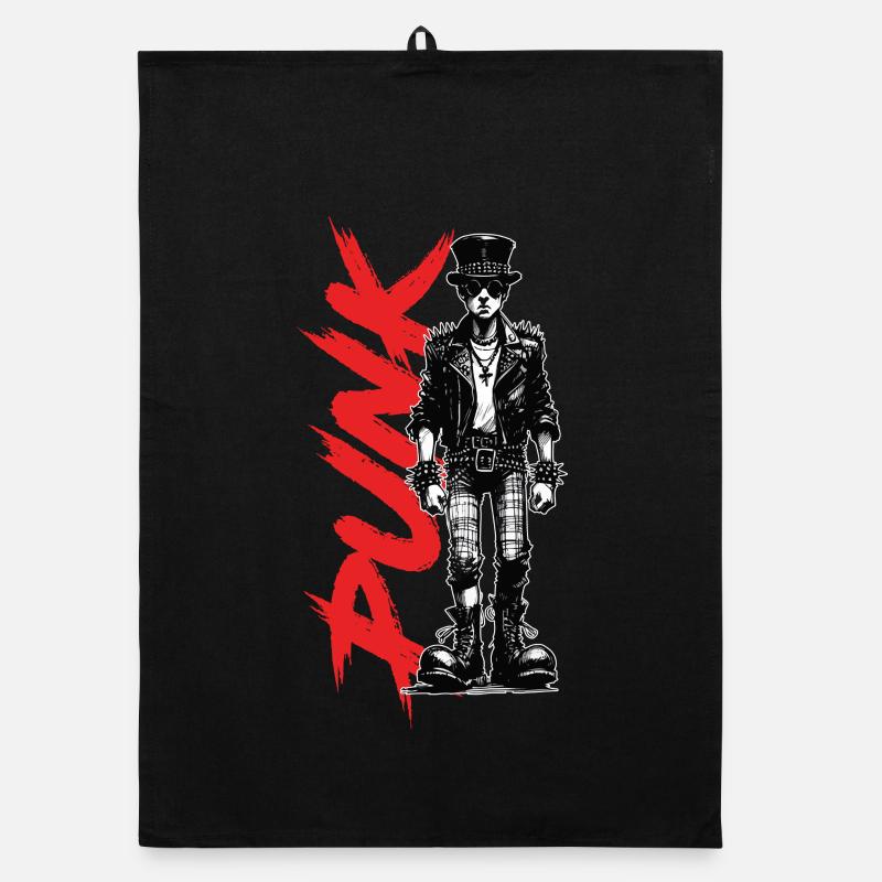 Punks with a hat Organic dish towel