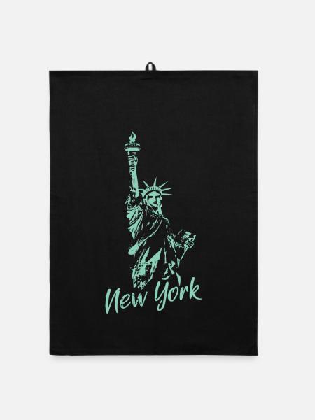 Statue de la Liberté New York Symbole des États-Unis Illustration - Torchon bio - noir - Devant