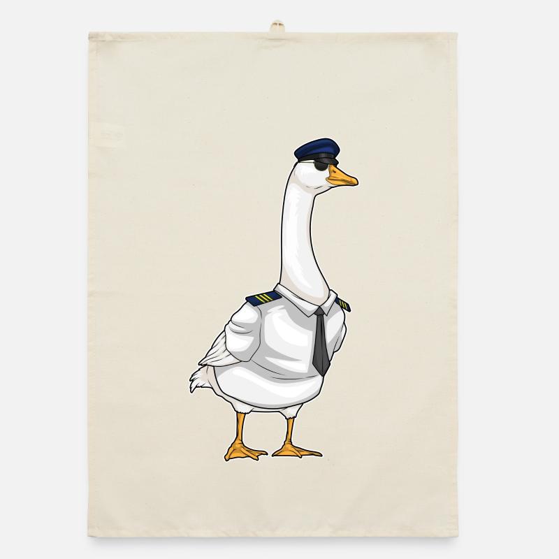 Ente Pilot Pilotenmütze Organic Geschirrtuch