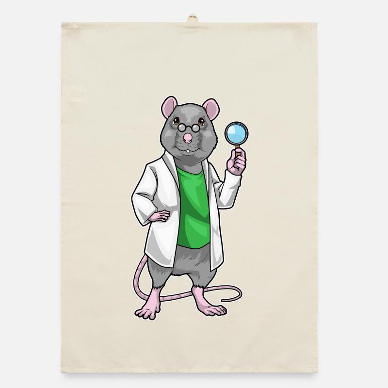 Rat Science Teacher Organic dish towel