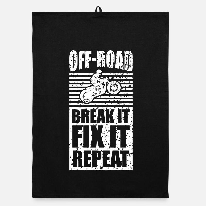 Off Road Rider Break It Fix It Repeat Tee Design Organic Geschirrtuch