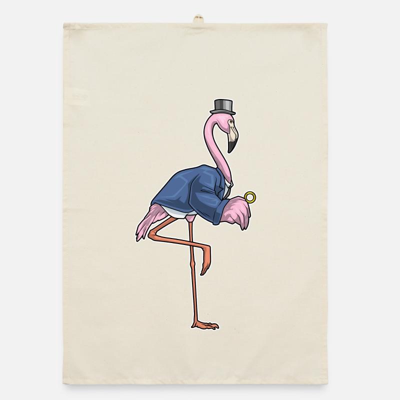 Flamingo Bräutigam Ehering Hochzeit Organic Geschirrtuch