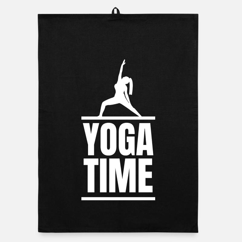 Yoga Time Silhouette Pose Design Organic Geschirrtuch