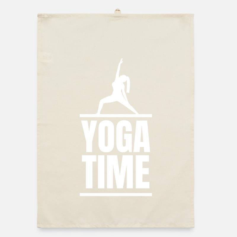 Yoga Time Silhouette Pose Design Organic Geschirrtuch