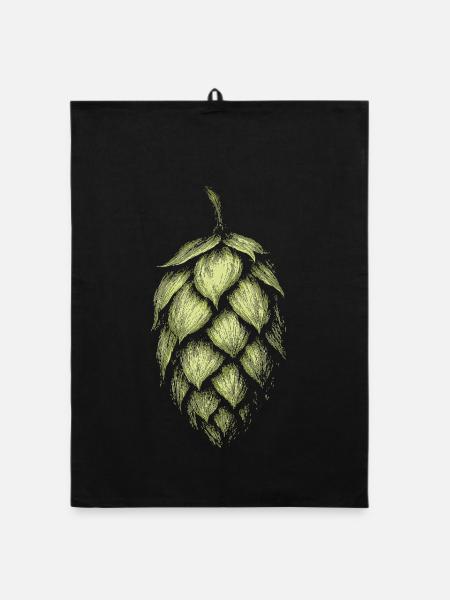 Hops - Organic dish towel - black - Front