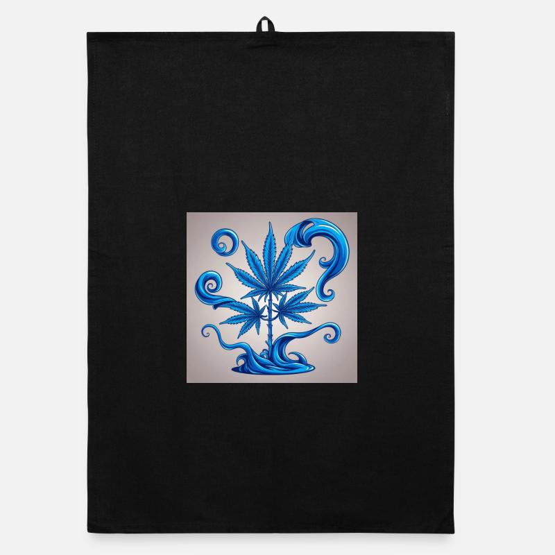 Blauer Hanfbaum mit Wasserdesign Organic Geschirrtuch