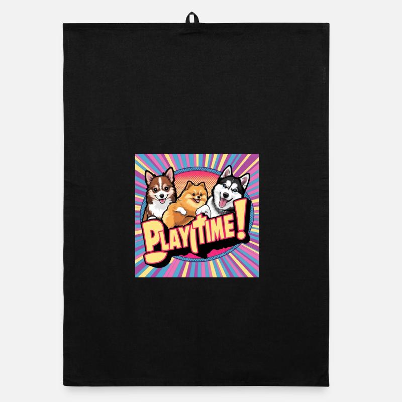 Chiens de bande dessinée - Temps de jeu Torchon bio