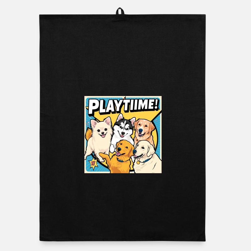 Chiens de bande dessinée - Temps de jeu Torchon bio