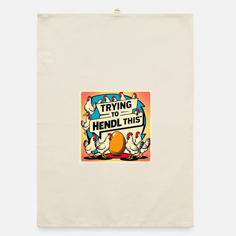 Hühnerfreude – Versuch, das Durchzuhalten Organic Geschirrtuch