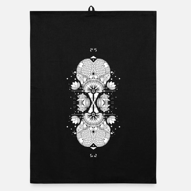 Seerosen Mandala Organic Geschirrtuch