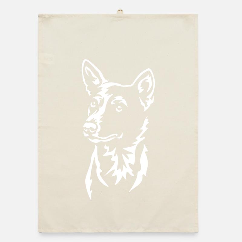 Basenji Kopf "BlackEdition" Organic Geschirrtuch