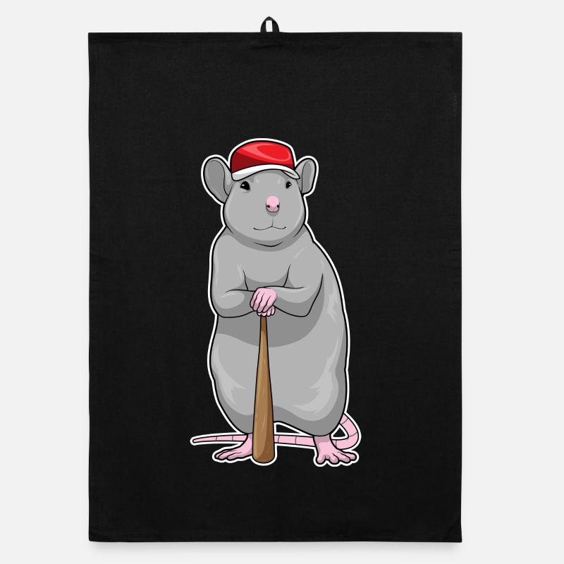 Rat Baseball Baseball Bats Organic dish towel