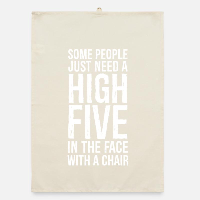 Some People Need A High Five Sarcastic Organic dish towel