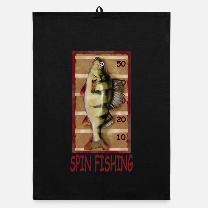 and Record Perch - Fishing Organic dish towel