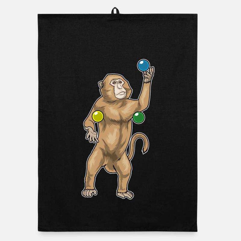 Affe Jongleur Jonglieren Organic Geschirrtuch
