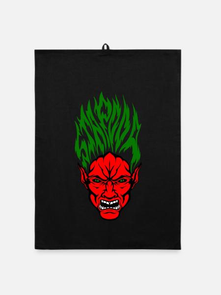Stapooa demon color - Organic dish towel - black - Front