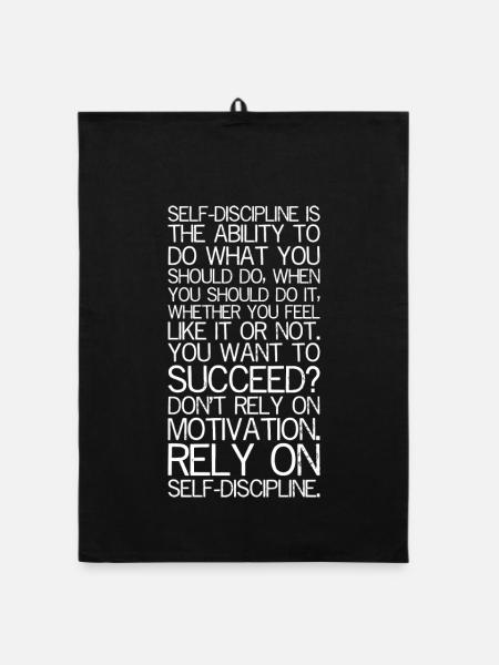 self discipline is the ability to do what you - Organic dish towel - black - Front
