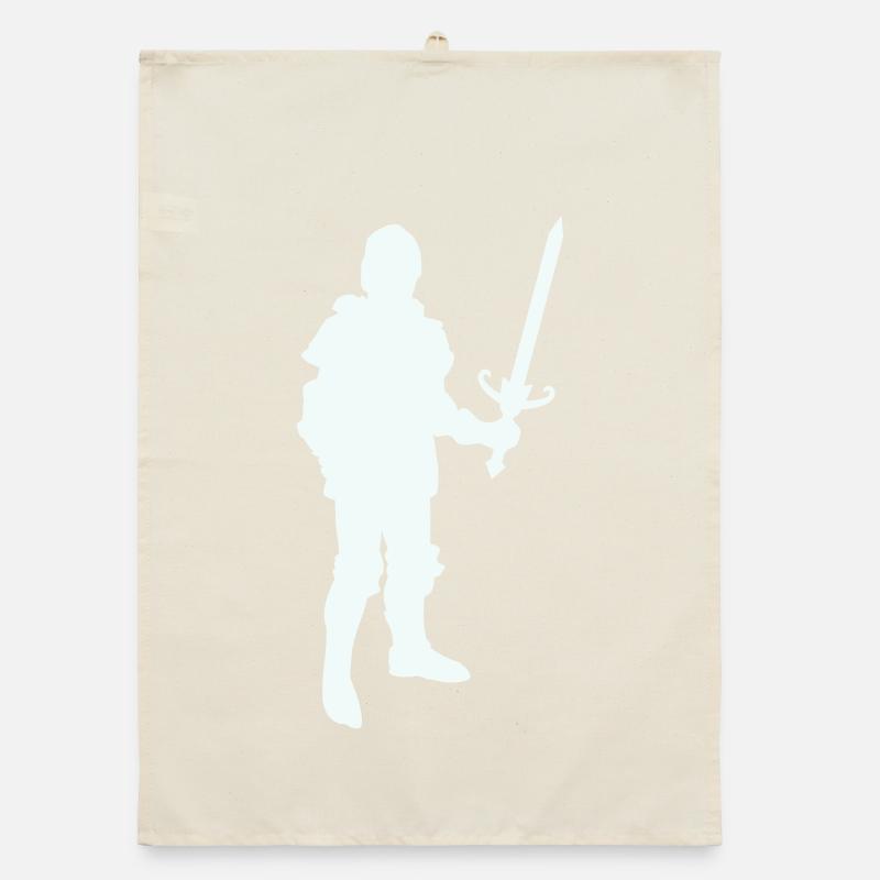 Ritterheld Silhouette mit Langschwert Organic Geschirrtuch