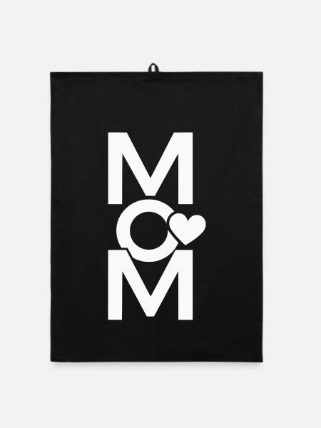 Mom Heart Graphic for Proud Moms and Moms - Organic dish towel - black - Front