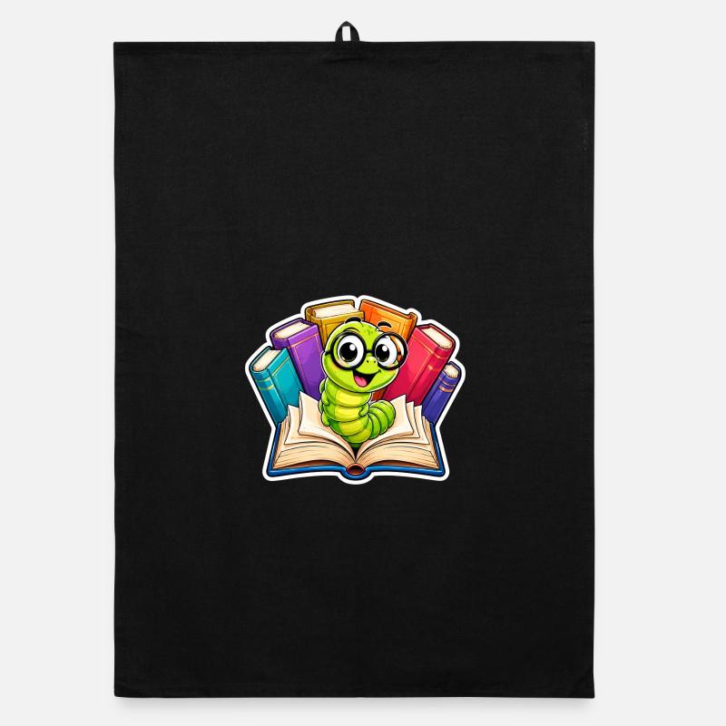 Cheerful Bookworm Organic dish towel