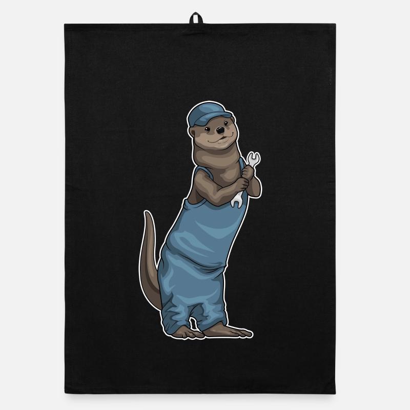 Otter Mechanic Wrench Workshop Organic dish towel