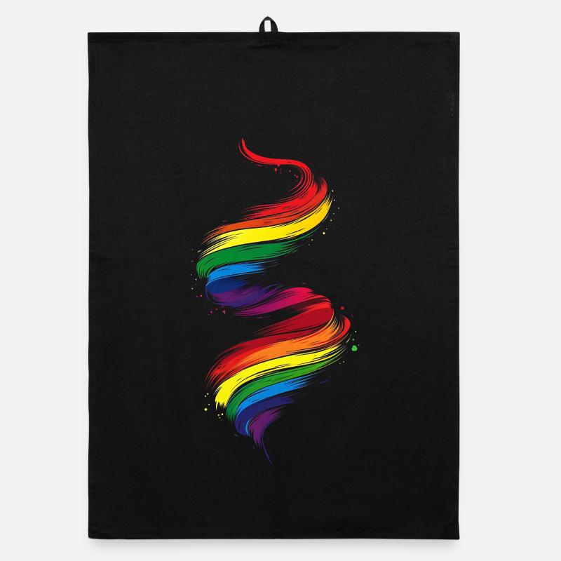 Abstract Rainbow Pride Tornado Design - Vibrant Organic dish towel