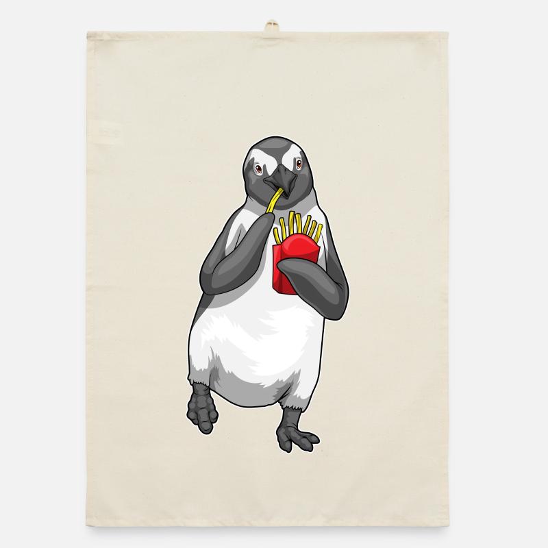 Pingouin frites Torchon bio