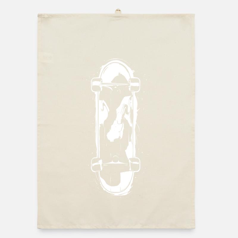 Skateboard Sketch Organic dish towel