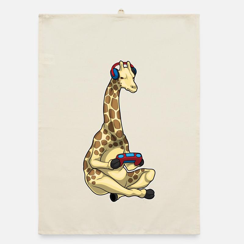 Giraffe Gamer Controller Organic dish towel