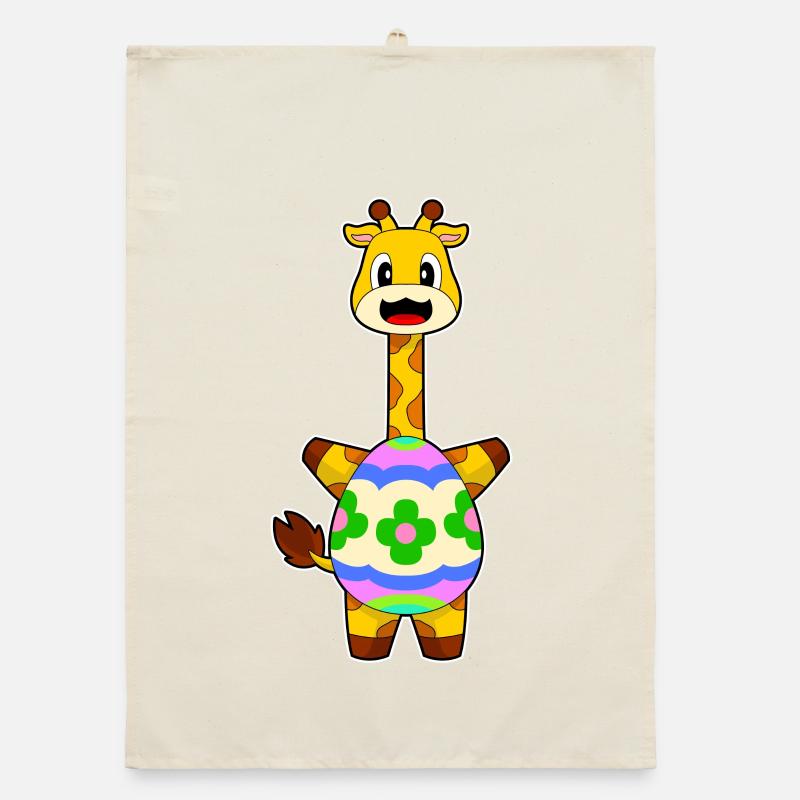 Oeuf de Pâques girafe Torchon bio