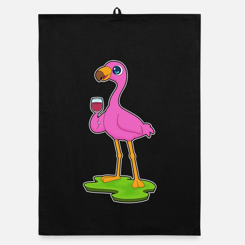 Flamingo Red Wine Organic dish towel