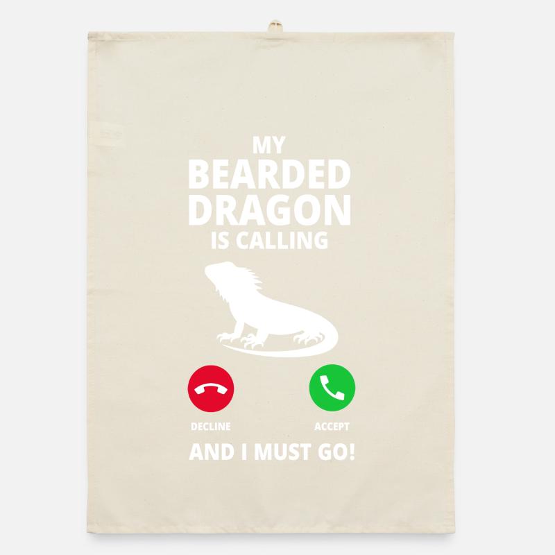 Bearded Dragon Call Organic dish towel