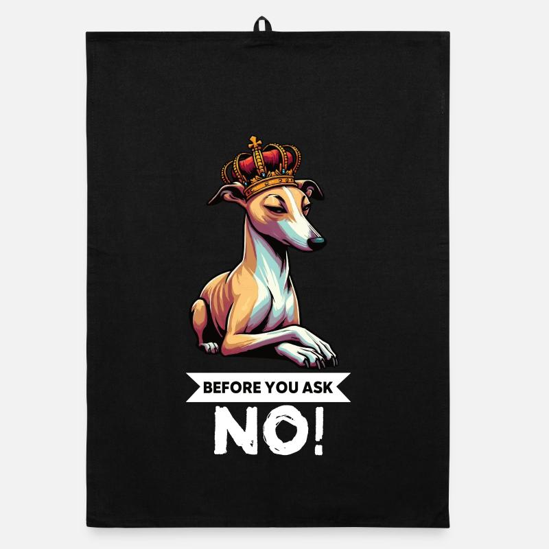 Before You Ask Whippet Windhund Whippets Windhunde Organic Geschirrtuch